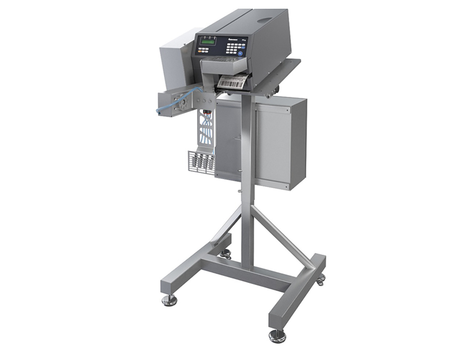 Märkning av kolli, kartong, låda, Scanvaegt SVA180 etikettapplikator